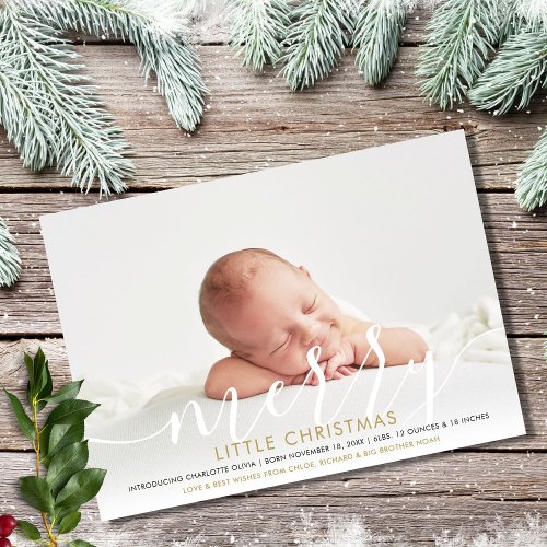 Merry Little Christmas Holiday New Baby Photo