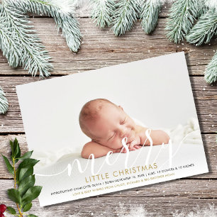 Merry Little Christmas Holiday New Baby Photo Card