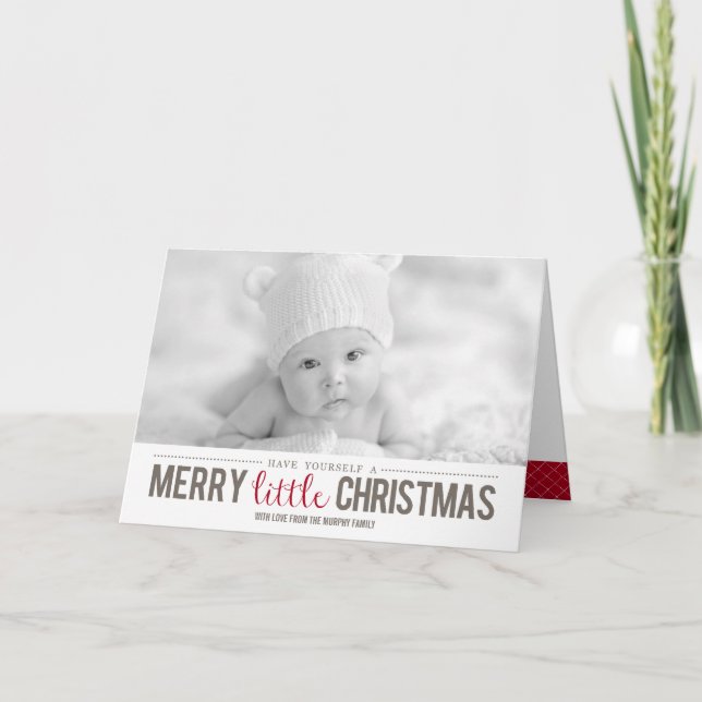 Merry Little Christmas Holiday Photo Card (Front)
