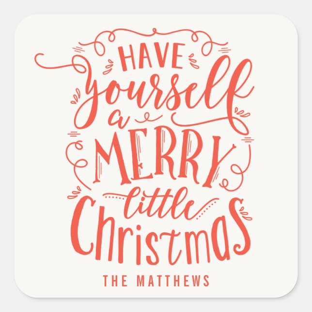 Merry Little Christmas Holiday Sticker or Labels (Front)