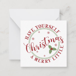 Merry Little Christmas Holly Holiday Note Card