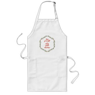 Merry Little Christmas - Holly Wreath Long Apron