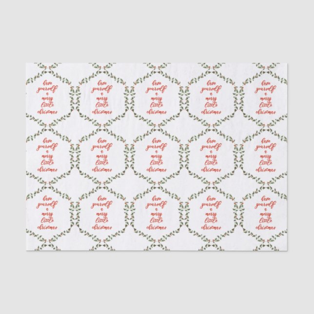 Merry Little Christmas - Holly Wreath Tissue Paper (Front)