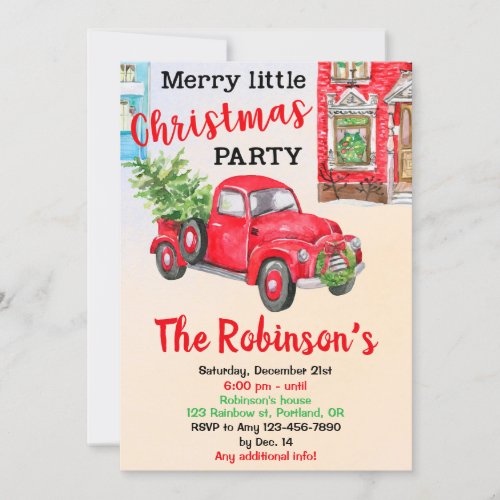 Merry little christmas invitation Christmas party