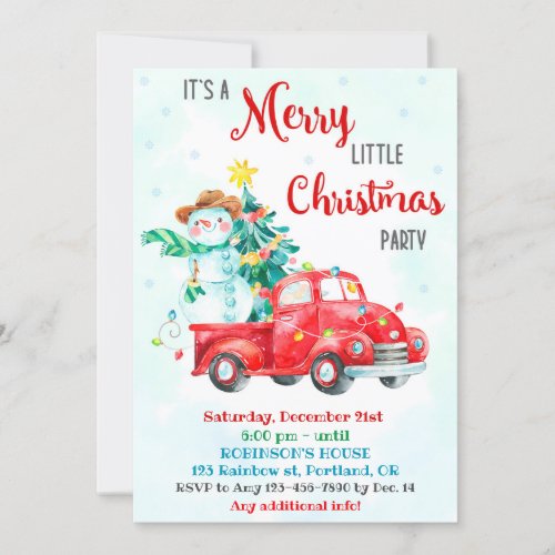 Merry little christmas invitation Christmas party