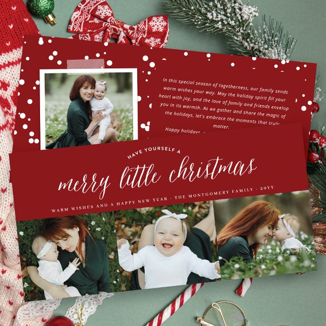 Merry Little Christmas Modern Typography Photo Holiday Card (Creator Uploaded)