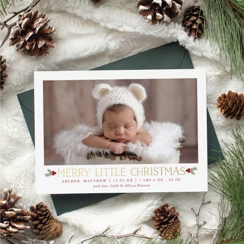 Merry Little Christmas New Baby Foil Holiday Card