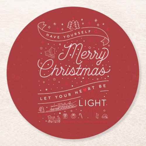Merry Little Christmas Paper Coasters