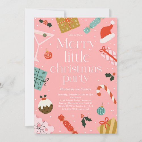 Merry Little Christmas Party Holiday Party Invitation