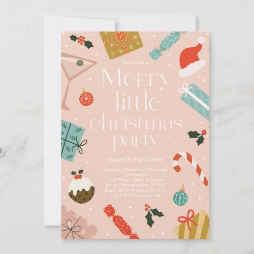 Merry Little Christmas Party Holiday Party Invitation