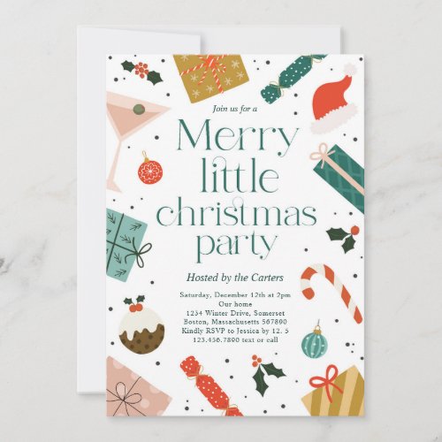 Merry Little Christmas Party Holiday Party Invitation