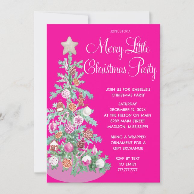 Merry Little Christmas Party invitation (Front)