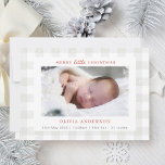 Merry Little Christmas Photo Collage Holiday Birth Announcement<br><div class="desc">Custom-designed holiday birth announcement card featuring "Merry little Christmas" on farmhouse buffalo check design.</div>