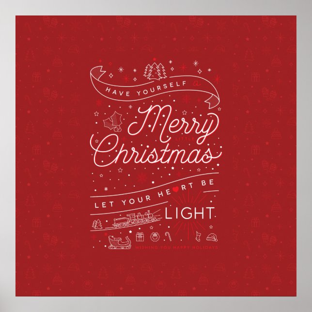Merry Little Christmas Poster 24x24 / Red (Front)
