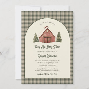 Merry Little Christmas Rustic Baby Shower Invitation