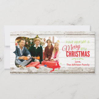 Merry Little Christmas Rustic Card