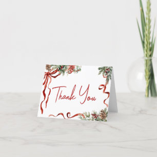 Merry Little Christmas Santa Baby Shower Letterpress Thank You Card
