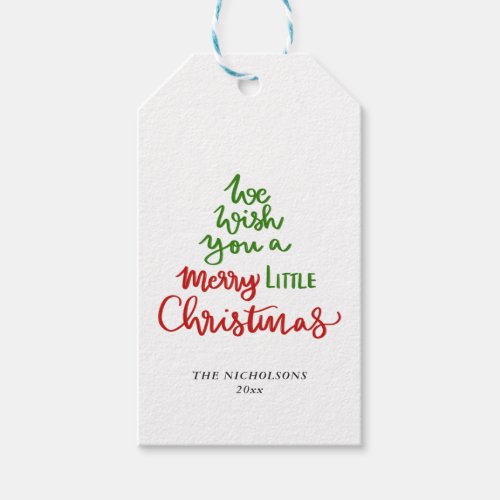 Merry Little Christmas Script Modern Gift Tags