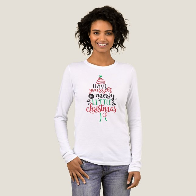Merry Little Christmas Shirt | Holiday Tee (Front Full)