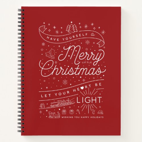 Merry Little Christmas Sketchbook Blank Notebook
