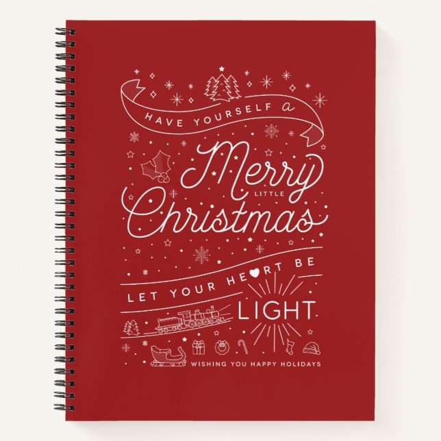 Merry Little Christmas Sketchbook Blank Notebook (Front)