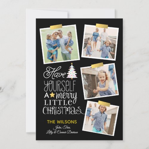 Merry Little Christmas Snapshots _ EDITABLE COLORS Holiday Card