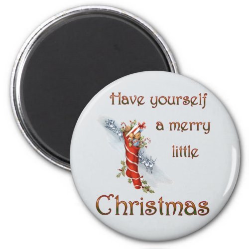 Merry Little Christmas Stocking Magnet