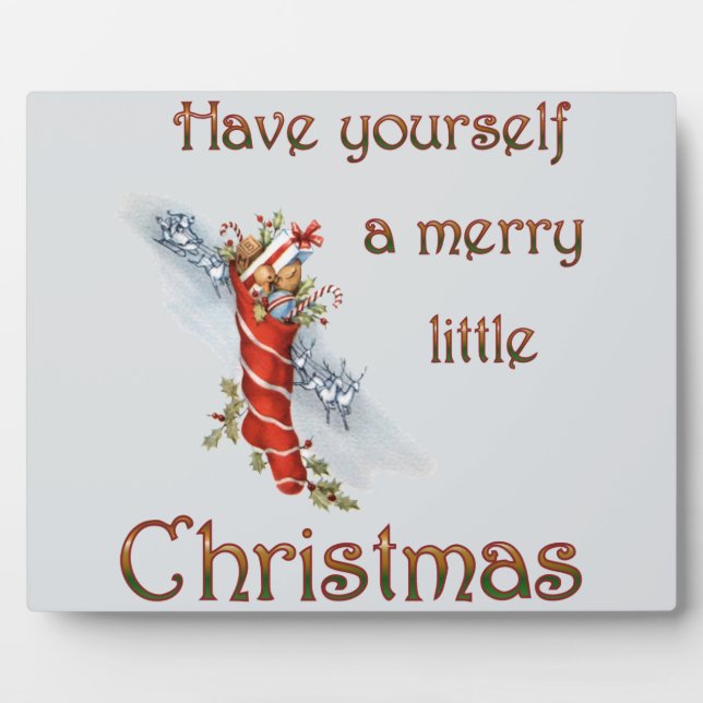 Merry Little Christmas Stocking Plaque (Front)