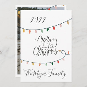 Merry Little Christmas String of Lights Photo Holiday Card