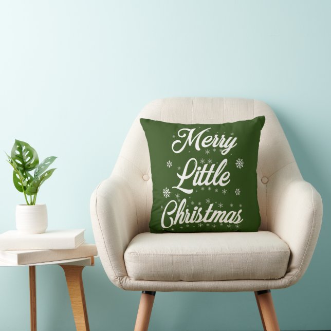 Merry Little Christmas   Throw Pillow (Chair)