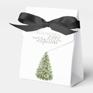 Merry Little Christmas Tree Baby Shower Favor Boxes