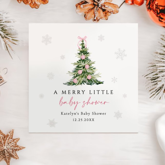 Merry Little Christmas Tree Baby Shower Napkins (Creator Uploaded)