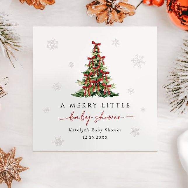 Merry Little Christmas Tree Baby Shower Napkins (Creator Uploaded)