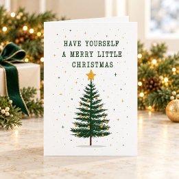 Merry Little Christmas Tree Greeting Card