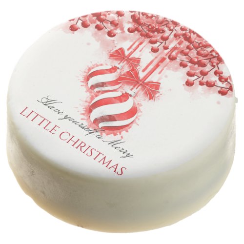 Merry Little Christmas Watercolor Splash Chocolate Covered Oreo