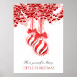 Merry Little Christmas Watercolor Splash Poster at Zazzle