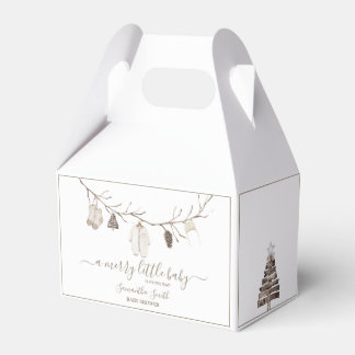 Merry Little Christmas Winter Baby Shower Favor Boxes