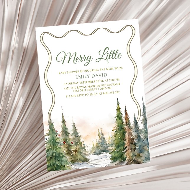Merry Little Christmas Winter Baby Shower  Invitation (Creator Uploaded)