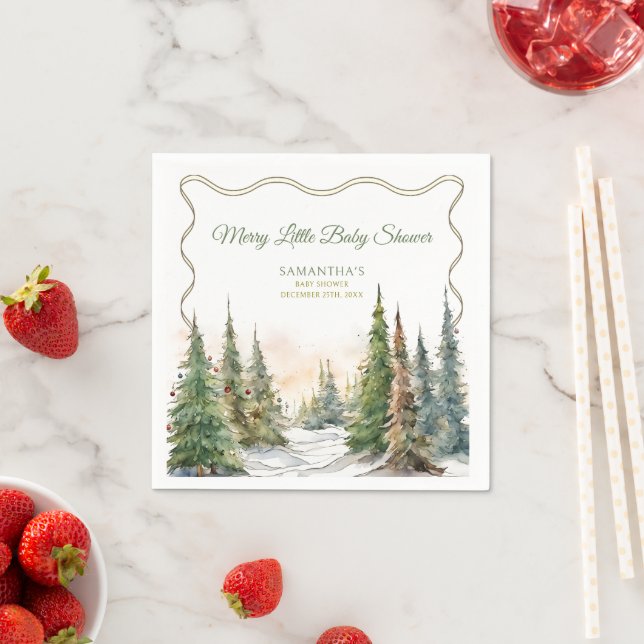 Merry Little Christmas Winter Baby Shower  Napkins (Insitu)