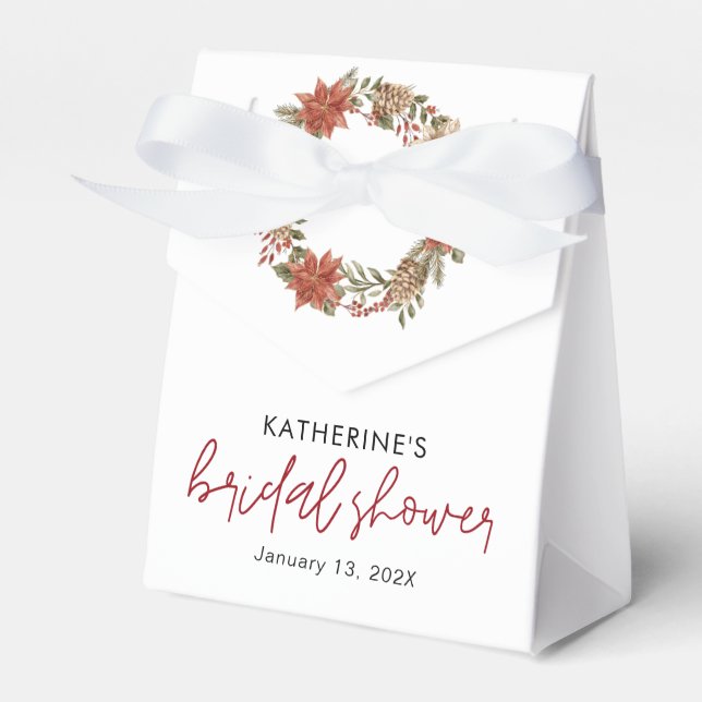 Merry Little Christmas Winter Bridal Shower  Favor Boxes (Front Side)