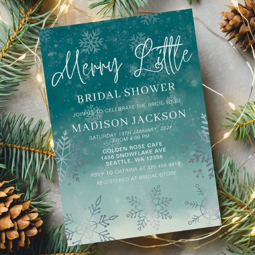 Merry Little Christmas Winter Bridal Shower  Invitation