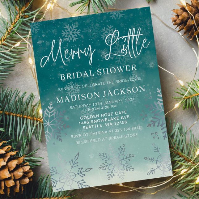 Merry Little Christmas Winter Bridal Shower  Invitation (Creator Uploaded)