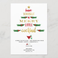 Merry Little Cocktail Christmas Party Invitation