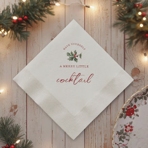 Merry Little Cocktail Christmas Party Napkins