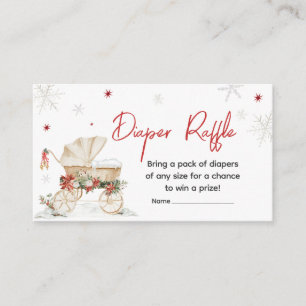 Merry Little Crest Baby Shower Diaper Raffle Enclosure Card