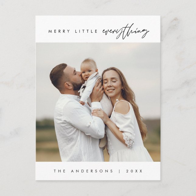 Merry Little Everything, Christmas, Family Photo Postcard (Front)