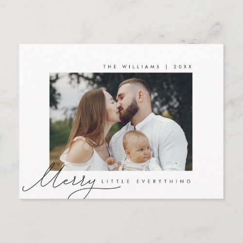 Merry Little Everything Christmas Family Photo Postcard
