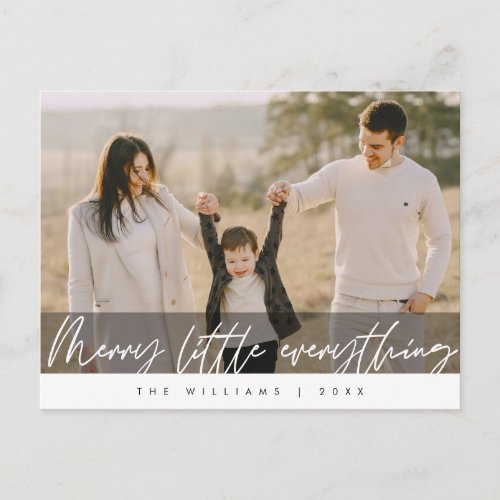 Merry Little Everything Family Photo Greeting Postcard