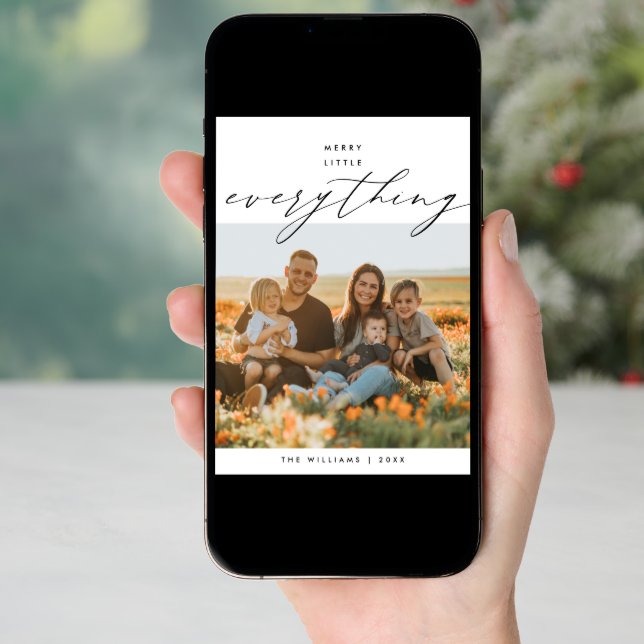 Merry Little Everything, Family Photo Layover Holiday Card (Front Digital)