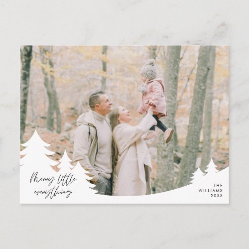 Merry Little Everything Family Photo Modern Postcard